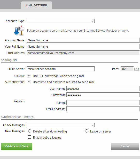 Zimbra - 编辑账户