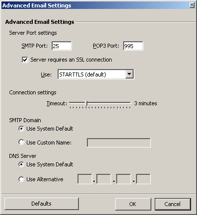GroupMail - 账户属性 - 投递选项 - 高级邮件设置